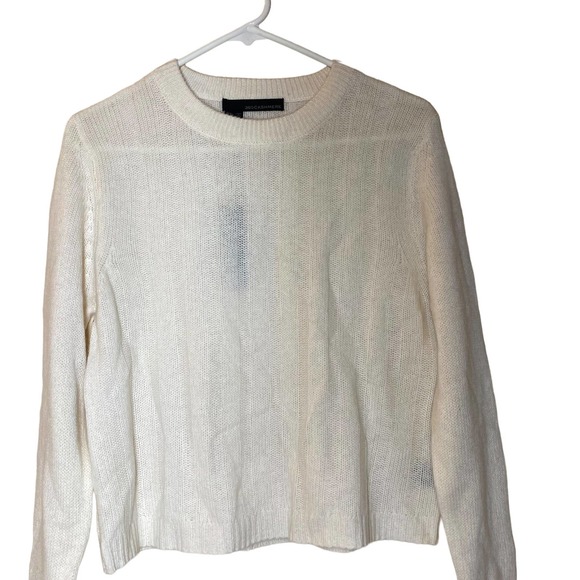NWT 360 Cashmere White Cheryl Crewneck Cashmere Sweater sz XS - Picture 2 of 8